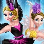 Ellie and Annie Black Swan and White Swa
